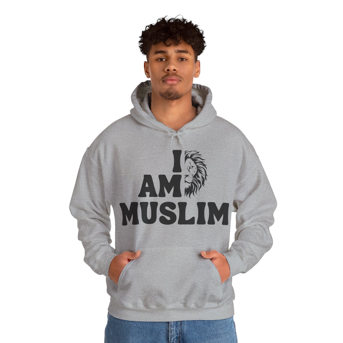 I Am Muslim Typographic Hoodie - Lion Cozy Soft Cotton Hoodie