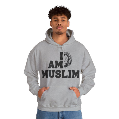 I Am Muslim Typographic Hoodie - Lion Cozy Soft Cotton Hoodie