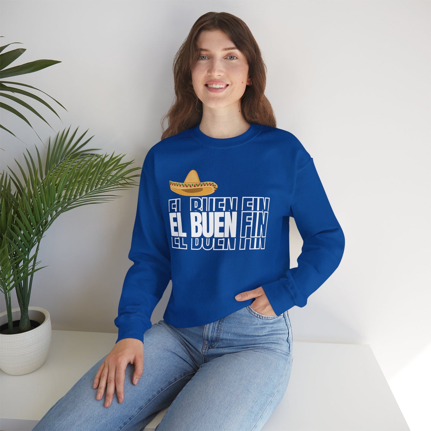 El Buen Fin Shadow Typography Sweatshirt - 3D Graphic Crewneck