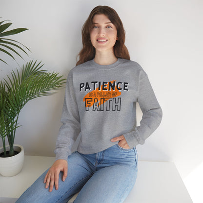 Patience is a Pillar of Faith Typographic Sweatshirt - Cozy Soft Cotton Unisex Statement Sweatshirt