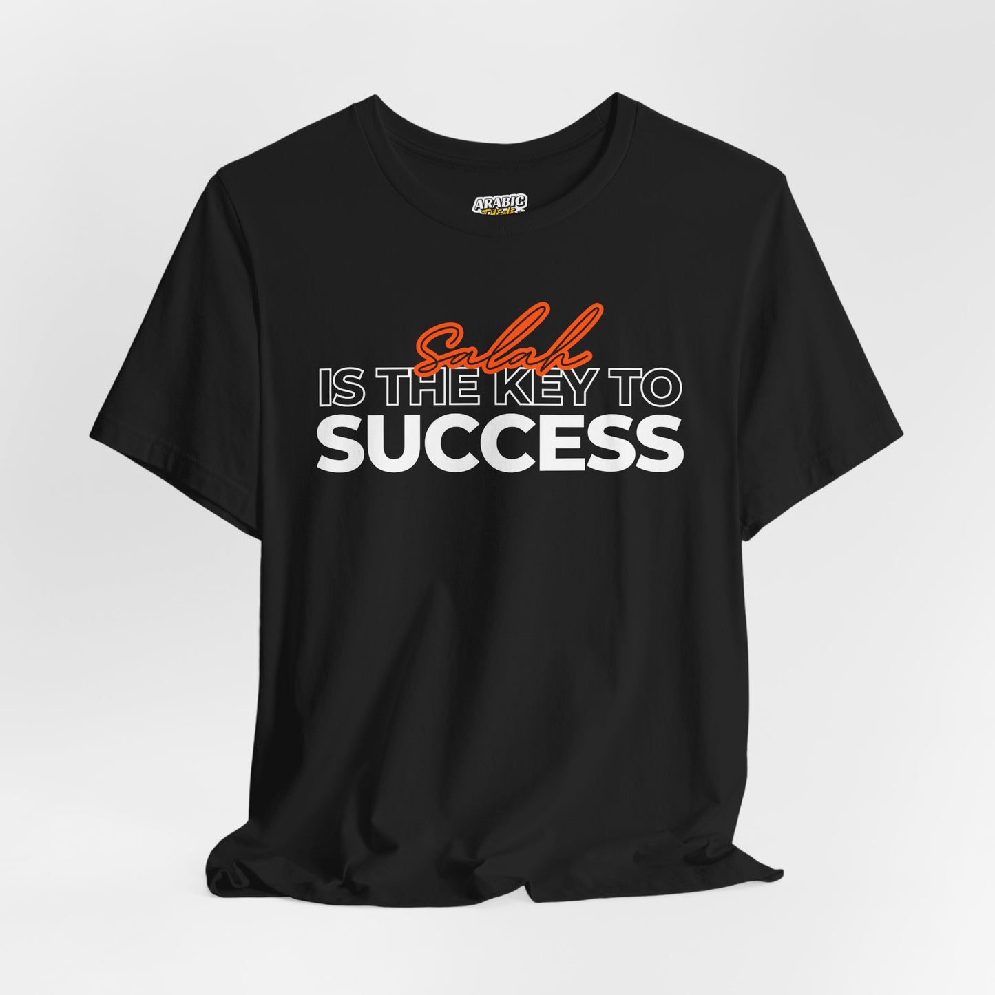 Salah is the Key to Success Typographic Tee T-Shirt - Cozy Soft Cotton Unisex Statement Tee