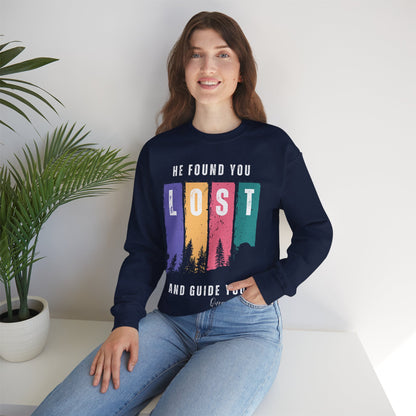 He Found You lost And Guide You Graphic Sweatshirt - He Found You lost And Guide You Typography Islamic Unisex Sweatshirt
