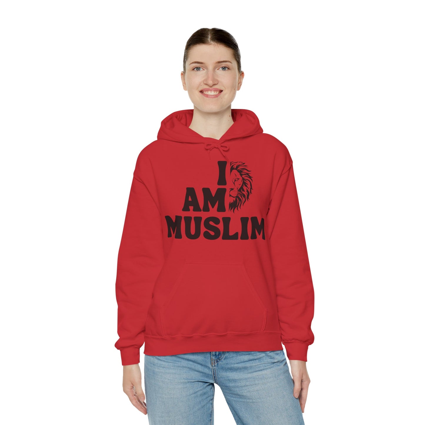 I Am Muslim Typographic Hoodie - Lion Cozy Soft Cotton Hoodie
