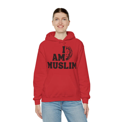 I Am Muslim Typographic Hoodie - Lion Cozy Soft Cotton Hoodie