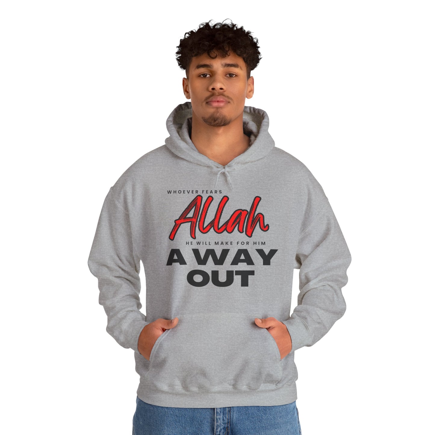 Fear Allah Way Typographic Hoodie - Cozy Soft Cotton Unisex Statement Hoodie