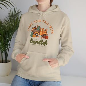 Start Your Fall with Bismillah Graphic Hoodie - Cozy Autumn Cute Truck Pumpkin Graphic Unisex Hoodie
