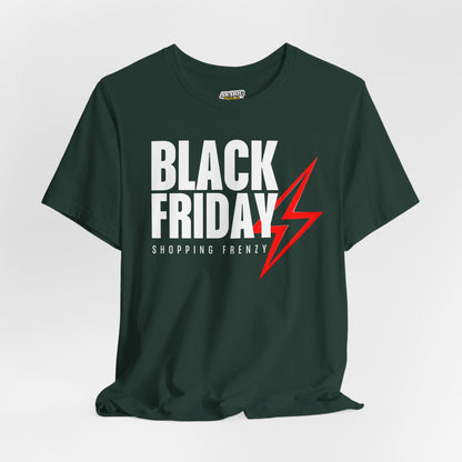 Black Friday Shopping Frenzy T-Shirt - Lightning Graphic Unisex Tee