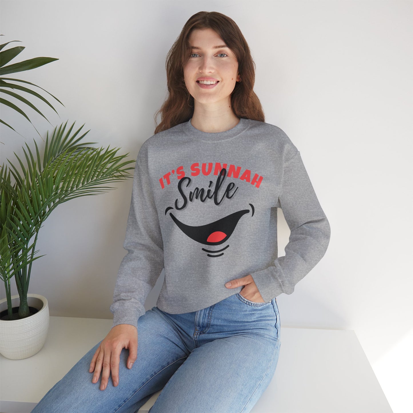 It's Sunnah Smile Graphic Sweatshirt - It's Sunnah Smile Typography Islamic Unisex Sweatshirt