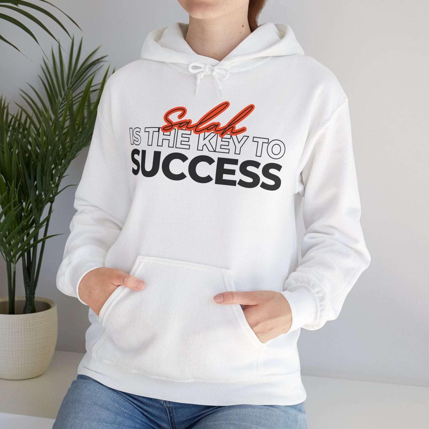 Salah is the Key to Success Typographic Hoodie - Cozy Soft Cotton Unisex Statement Hoodie