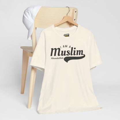 I Am A Muslim Typographic Tee T-Shirt - Cozy Soft Cotton Unisex Statement Tee