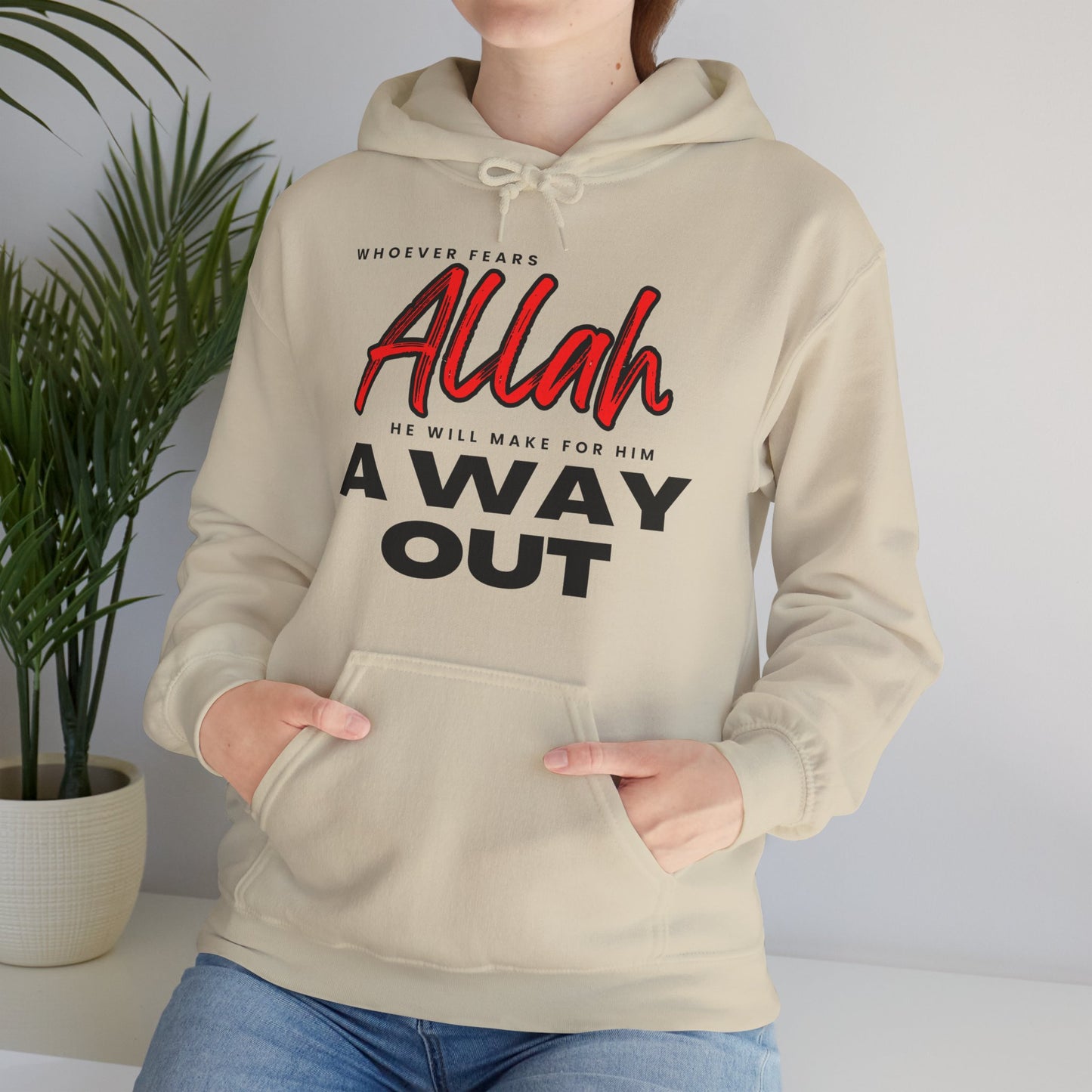 Fear Allah Way Typographic Hoodie - Cozy Soft Cotton Unisex Statement Hoodie