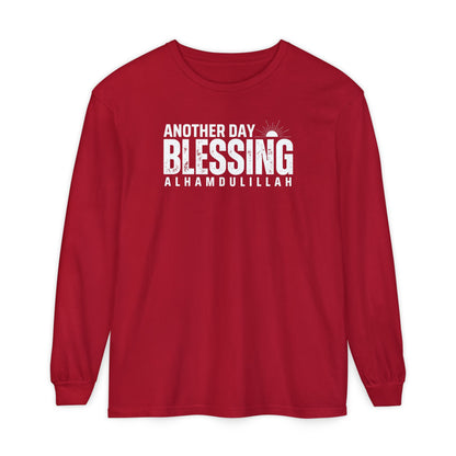 Another Day Another Blessing Alhamdulillah Graphic Long-Sleeve T-Shirt - Alhamdulillah Typography Islamic Unisex Tee