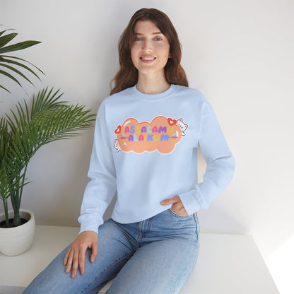 Assalamualaikum Typographic Sweatshirt - Cute Cat Lover Graphic Cozy Soft Cotton Unisex Sweatshirt