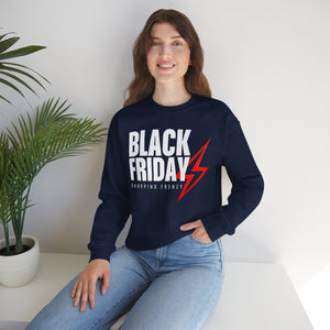 Black Friday Shopping Frenzy Sweatshirt - Lightning Graphic Crewneck