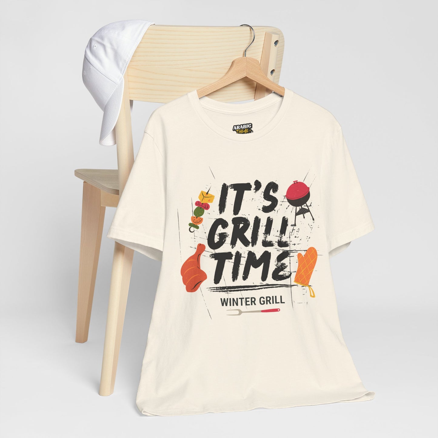 Winter Grill Typography Tee T-Shirt - Cozy Soft Cotton Unisex BBQ Graphic Tee