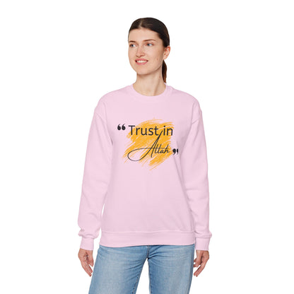 Trust in Allah Graphic Tee Sweatshirt - Trust in Allah Typography Islamic Unisex Sweatshirt