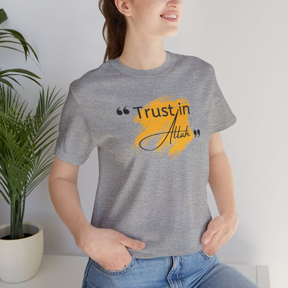 Trust in Allah Graphic Tee T-Shirt - Trust in Allah Typography Islamic Unisex Tee