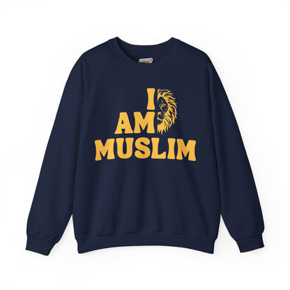 I Am Muslim Typographic Sweatshirt - Lion Cozy Soft Cotton Unisex Sweatshirt
