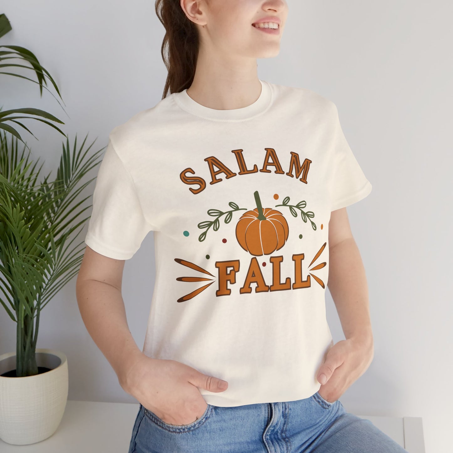 Salam Fall Pumpkin Graphic Tee T-Shirt - Cozy Autumn Pumpkin Graphic Unisex Tee