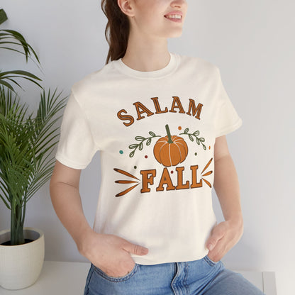 Salam Fall Pumpkin Graphic Tee T-Shirt - Cozy Autumn Pumpkin Graphic Unisex Tee