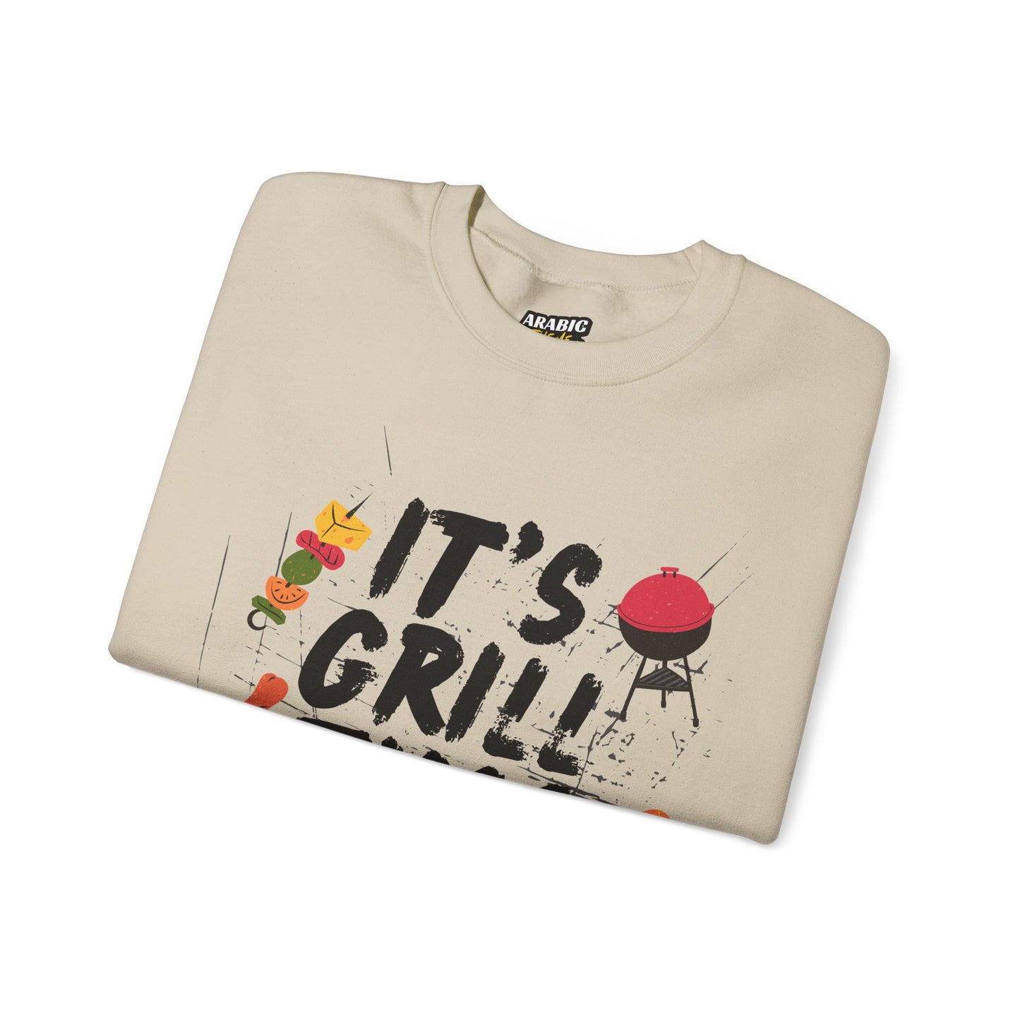 Winter Grill Typography Sweatshirt - Cozy Soft Cotton Unisex BBQ Graphic Sweatshirt