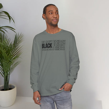 Black Friday Shadow Typography Long Sleeve - 3D Graphic Tee