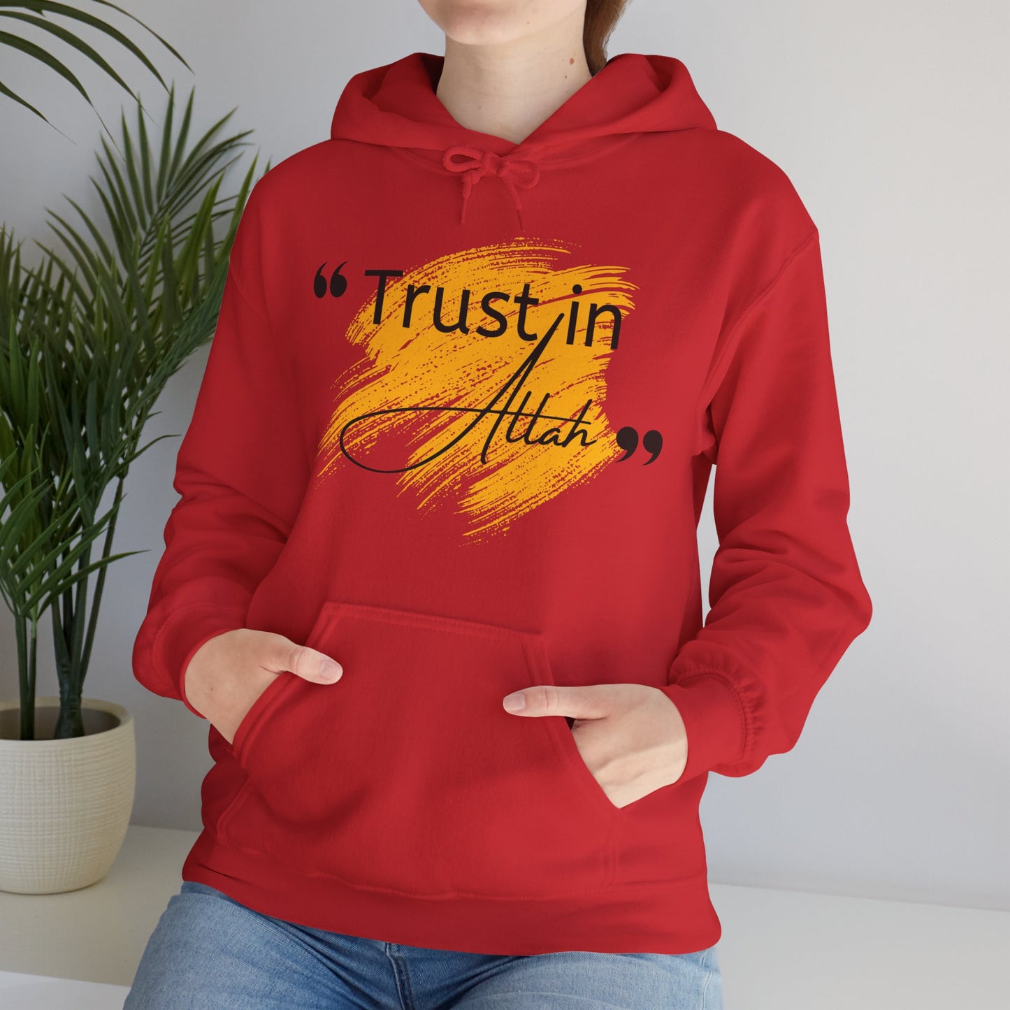Trust in Allah Graphic Tee Hoodie - Trust in Allah Typography Islamic Unisex Hoodie