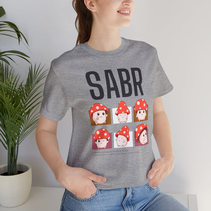 Sabr Typographic Tee T-Shirt - Cute Mushroom Cozy Soft Cotton Unisex Statement Tee