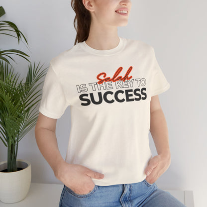 Salah is the Key to Success Typographic Tee T-Shirt - Cozy Soft Cotton Unisex Statement Tee