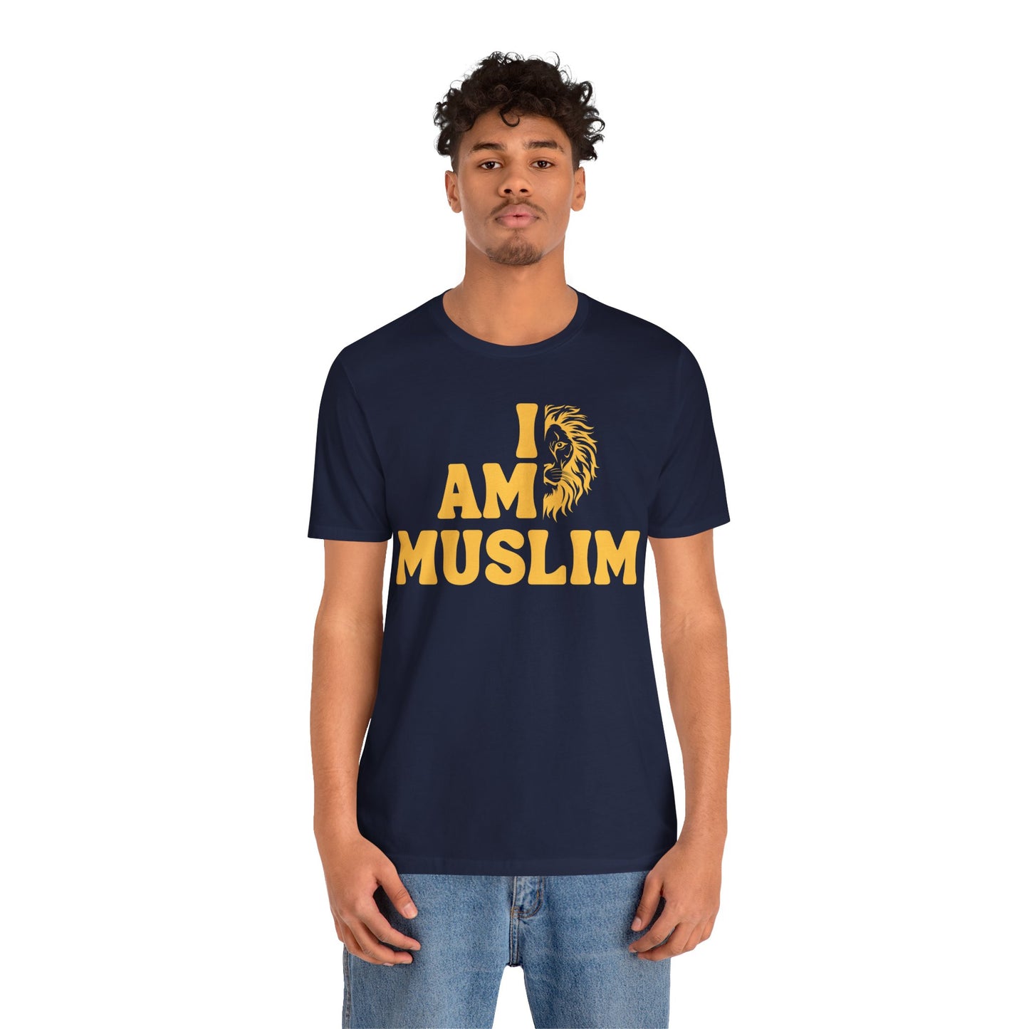 I Am Muslim Typographic Tee T-Shirt - Lion Cozy Soft Cotton Unisex Tee