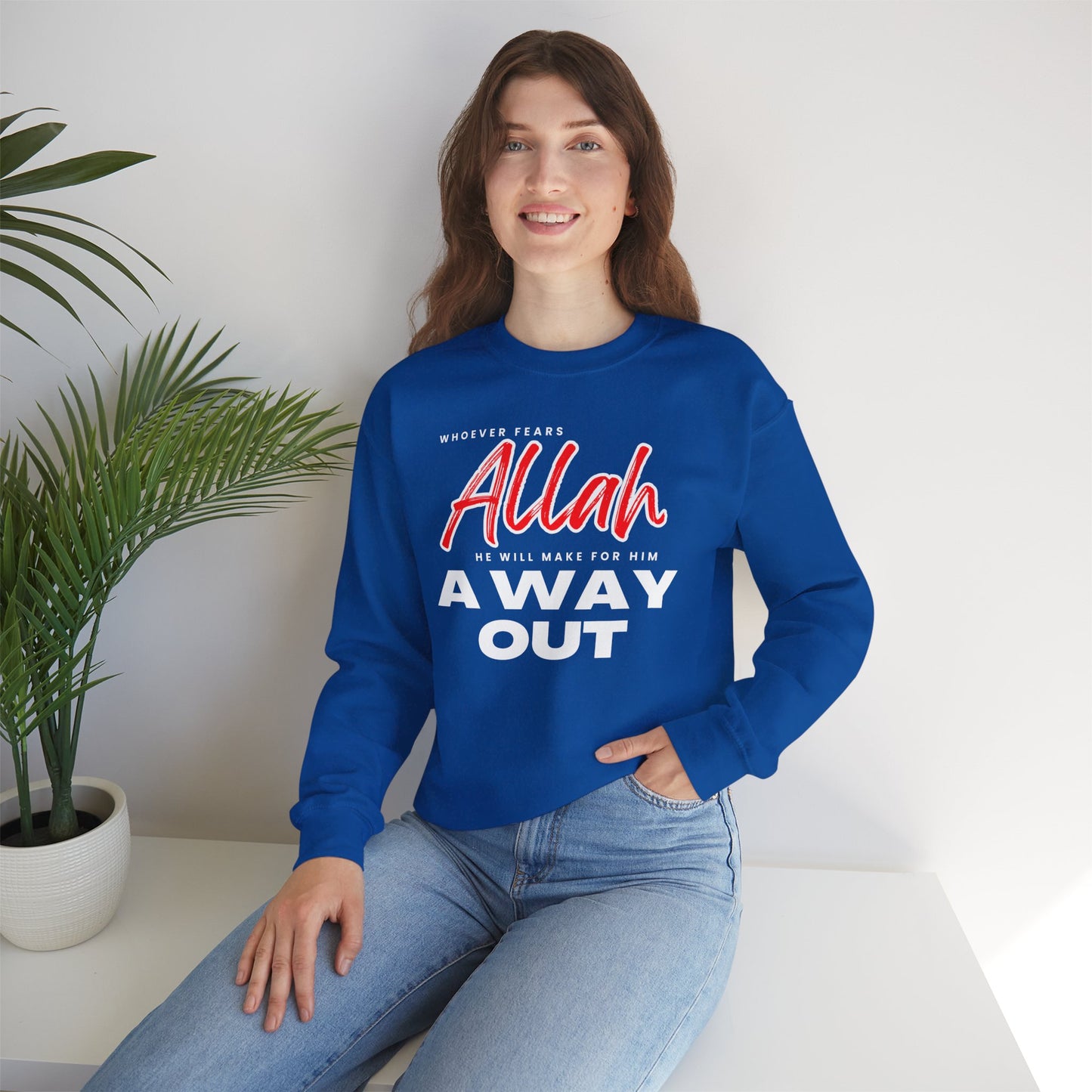 Fear Allah Way Typographic Sweatshirt - Cozy Soft Cotton Unisex Statement Sweatshirt