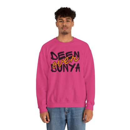 Deen Over Dunya Typographic Sweatshirt - Cozy Soft Cotton Unisex Statement Sweatshirt