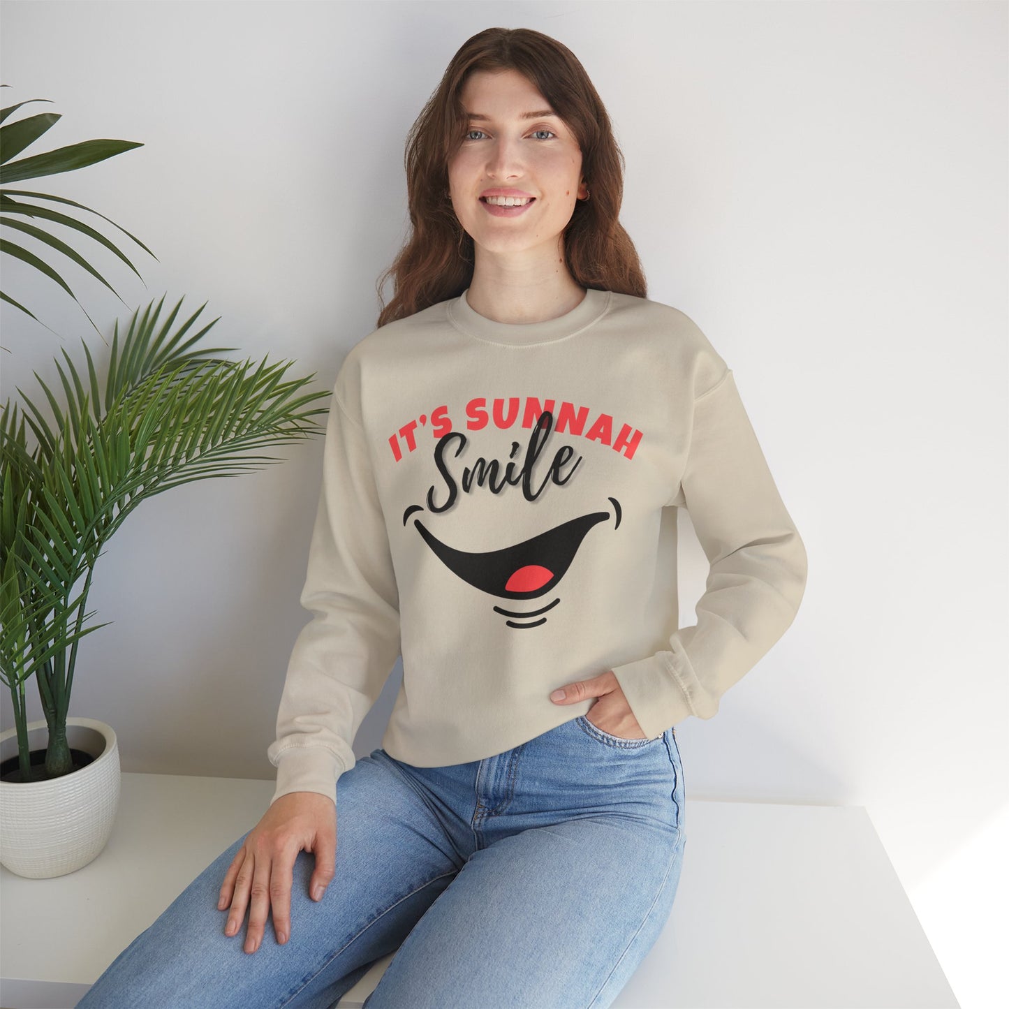 It's Sunnah Smile Graphic Sweatshirt - It's Sunnah Smile Typography Islamic Unisex Sweatshirt