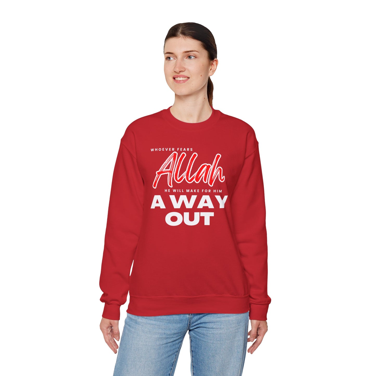 Fear Allah Way Typographic Sweatshirt - Cozy Soft Cotton Unisex Statement Sweatshirt