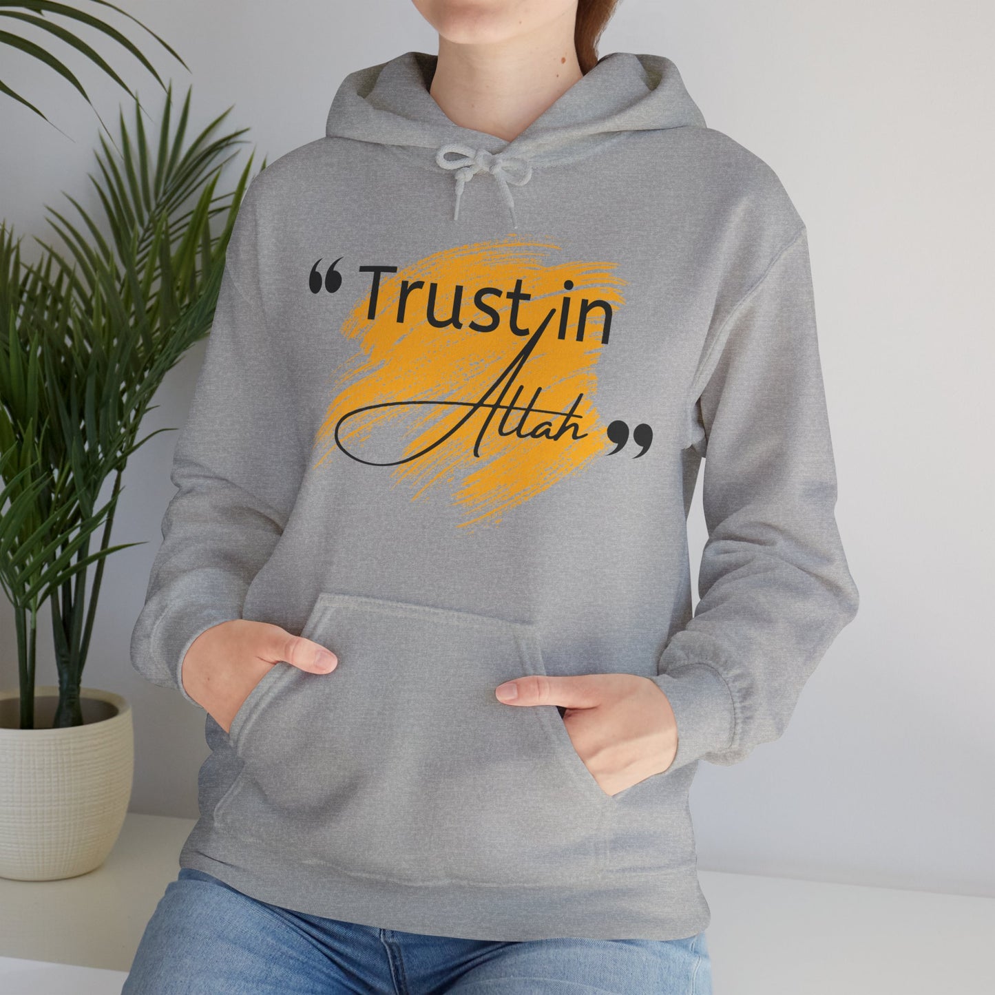 Trust in Allah Graphic Tee Hoodie - Trust in Allah Typography Islamic Unisex Hoodie