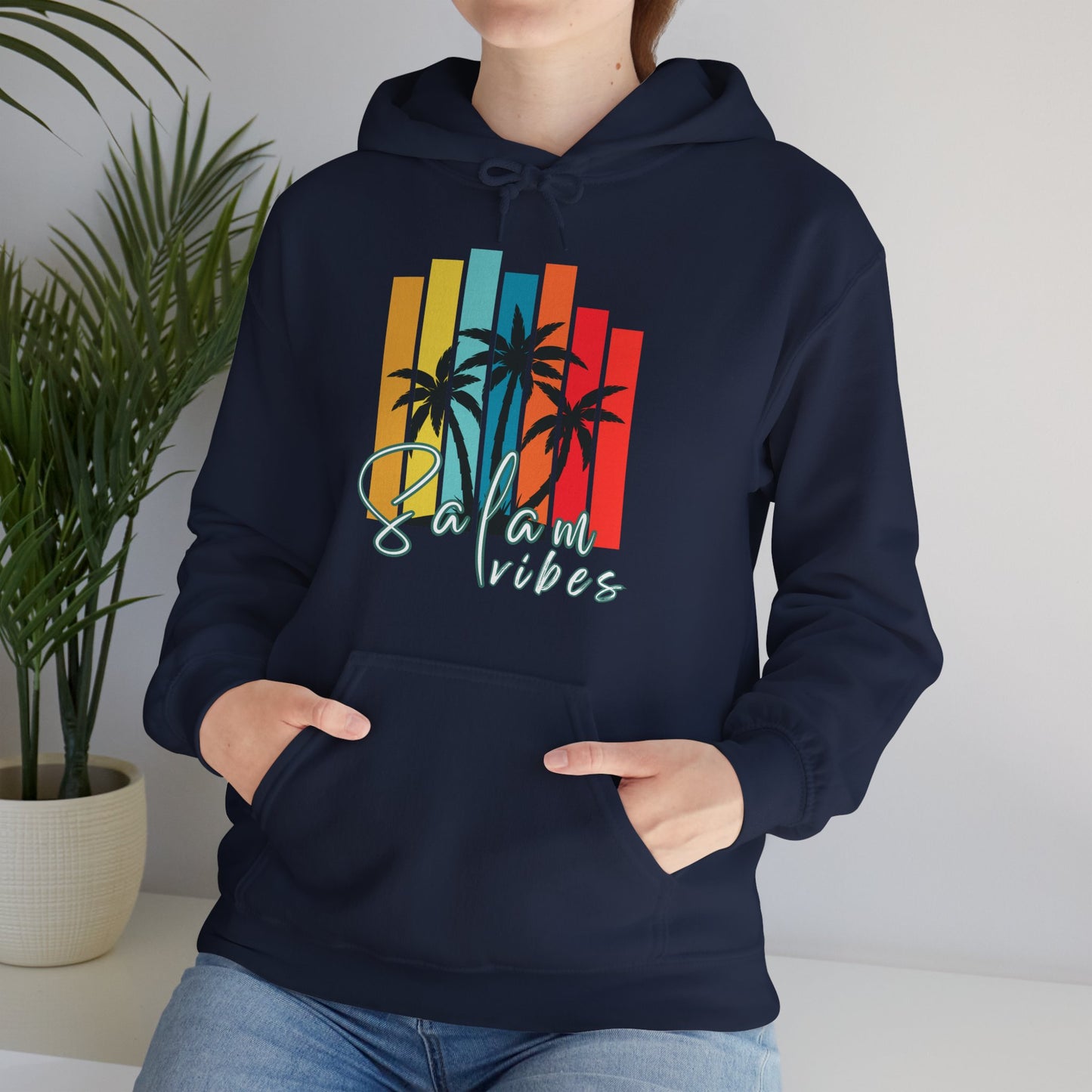 Salam Vibes Palm Tree Graphic Hoodie - Cozy Soft Cotton Graphic Unisex Hoodie