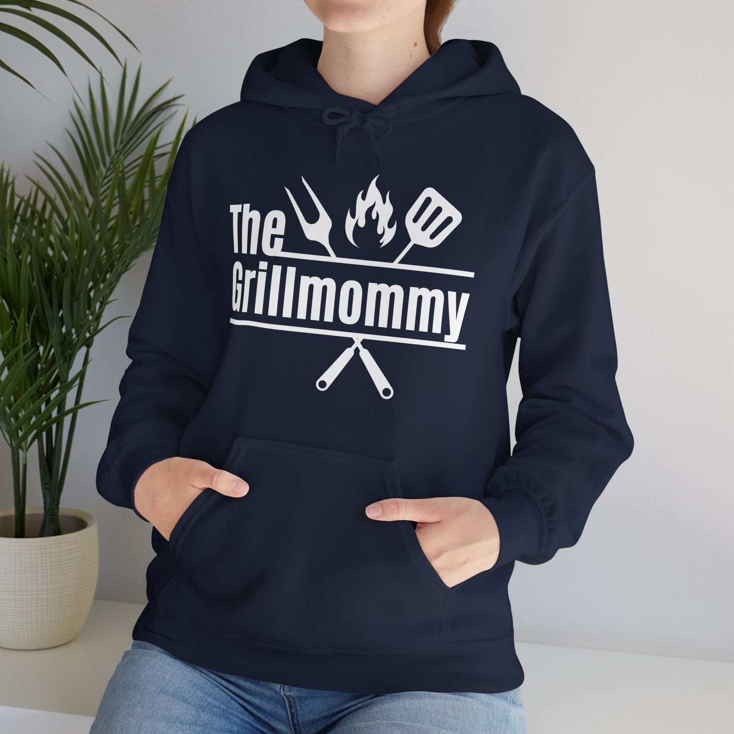 The Grillmommy Typography Hoodie - Cozy Soft Cotton Unisex BBQ Graphic Hoodie