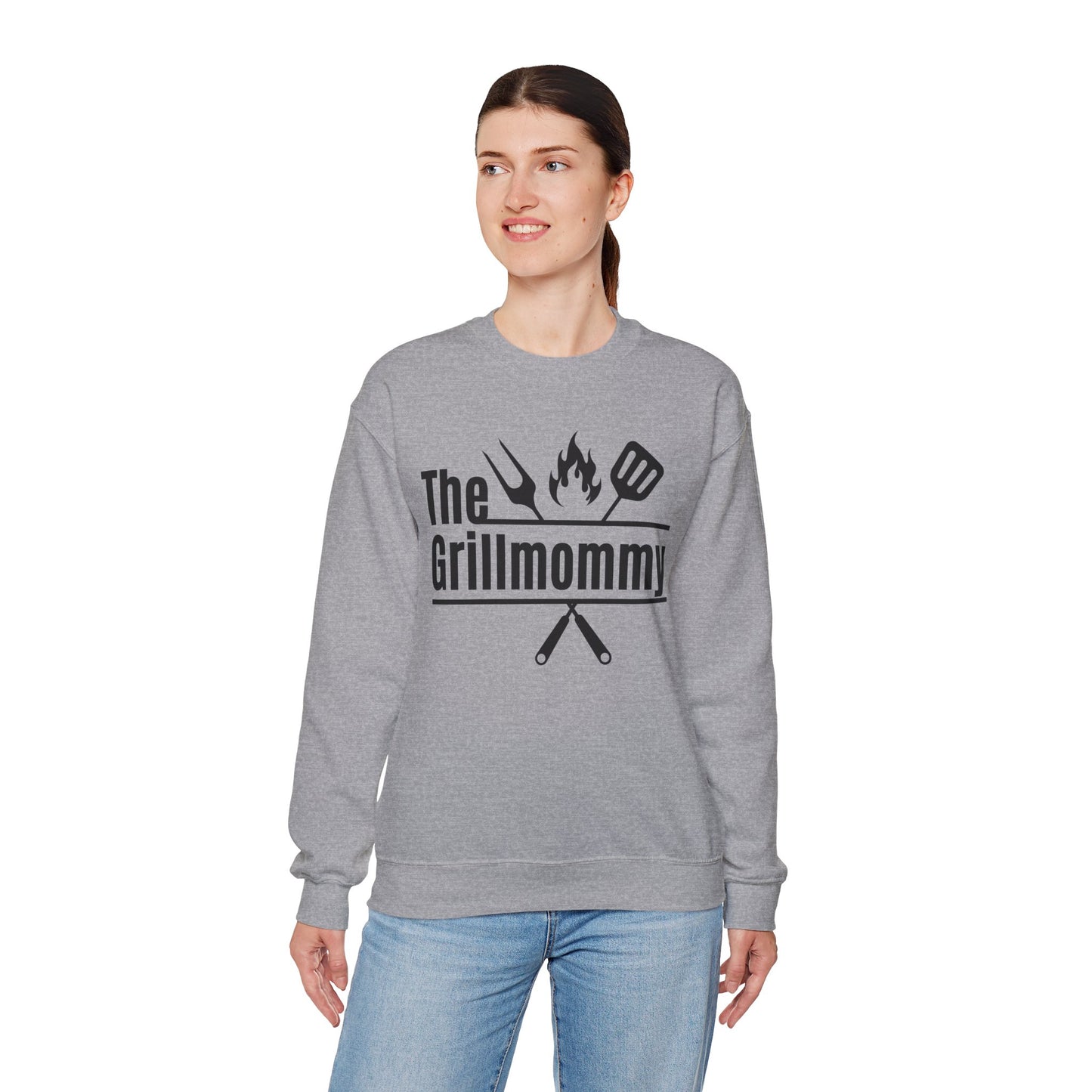 The Grillmommy Typography Sweatshirt - Cozy Soft Cotton Unisex BBQ Graphic Sweatshirt