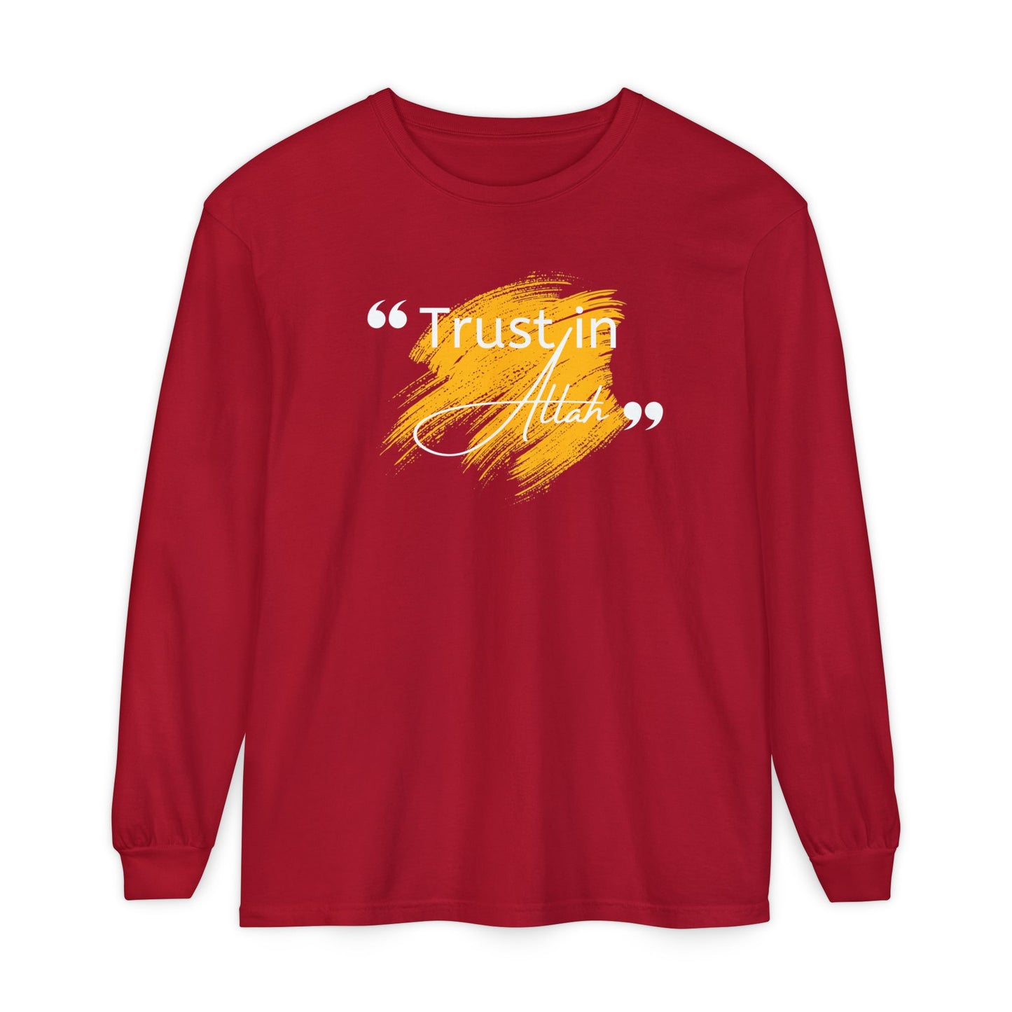 Trust in Allah Graphic Tee Long-Sleeve T-Shirt - Trust in Allah Typography Islamic Unisex Long-Sleeve Tee