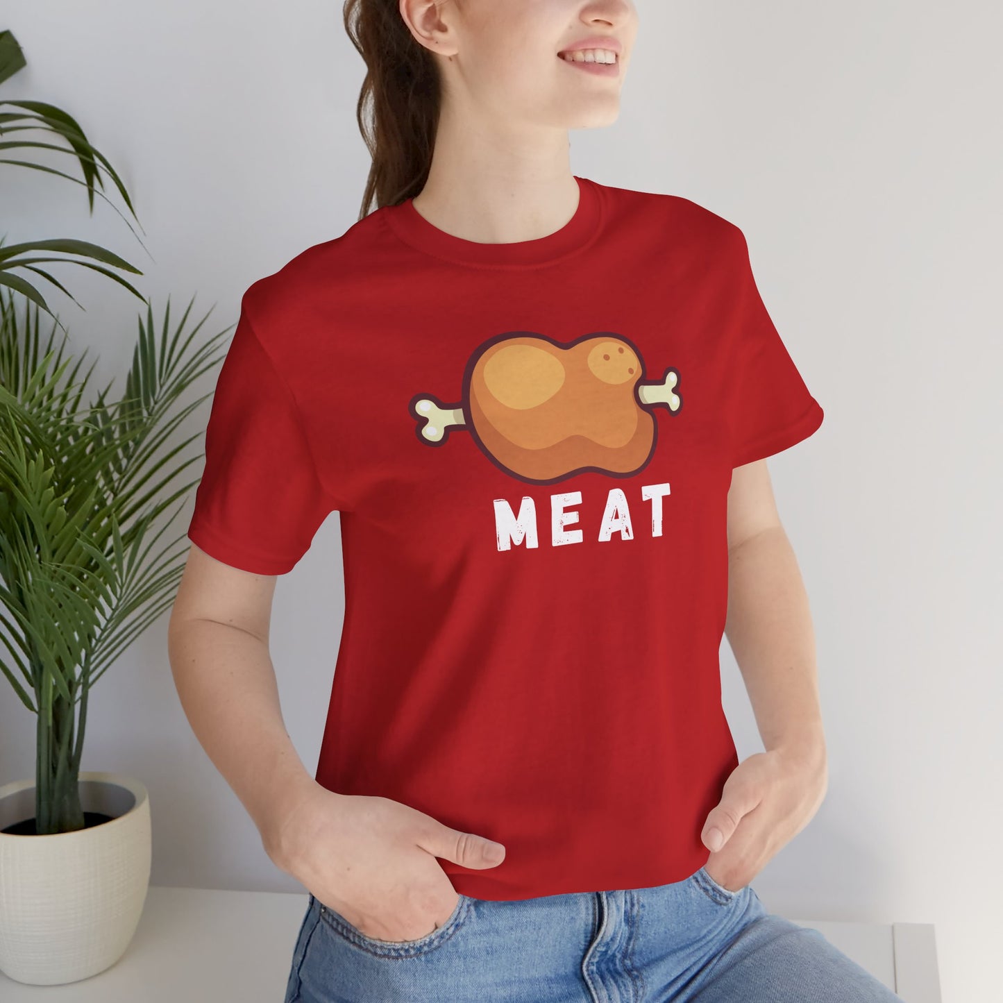 Cartoon MEAT Graphic Tee T-Shirt - Cozy Soft Cotton Unisex Graphic Tee
