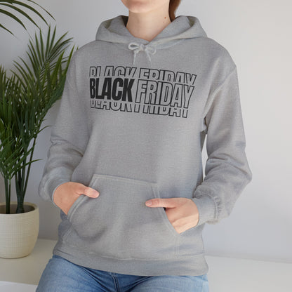 Black Friday Shadow Typography Hoodie - 3D Graphic Fleece