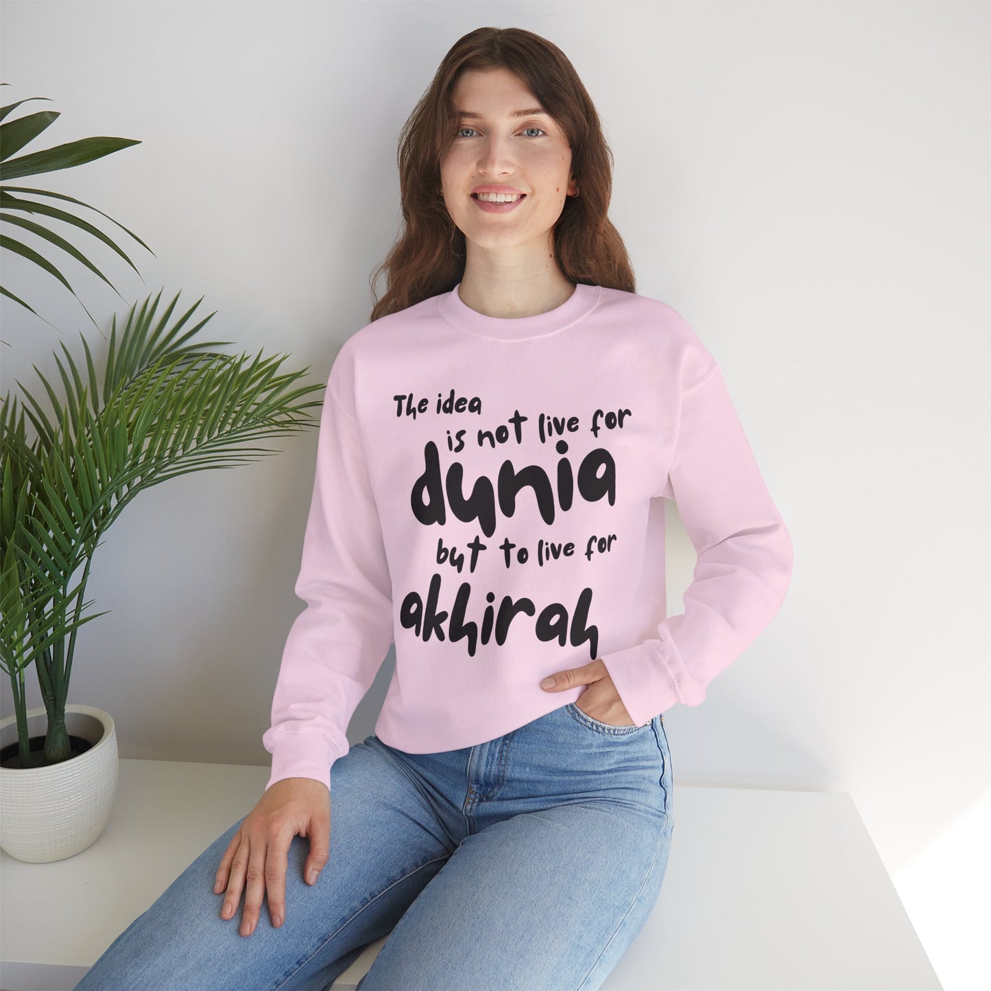 Live for Akhirah Typographic Sweatshirt - Cozy Soft Cotton Unisex Statement Sweatshirt