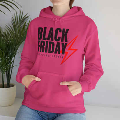 Black Friday Shopping Frenzy Hoodie - Lightning Graphic Fleece
