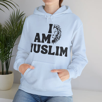 I Am Muslim Typographic Hoodie - Lion Cozy Soft Cotton Hoodie