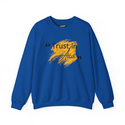Trust in Allah Graphic Tee Sweatshirt - Trust in Allah Typography Islamic Unisex Sweatshirt