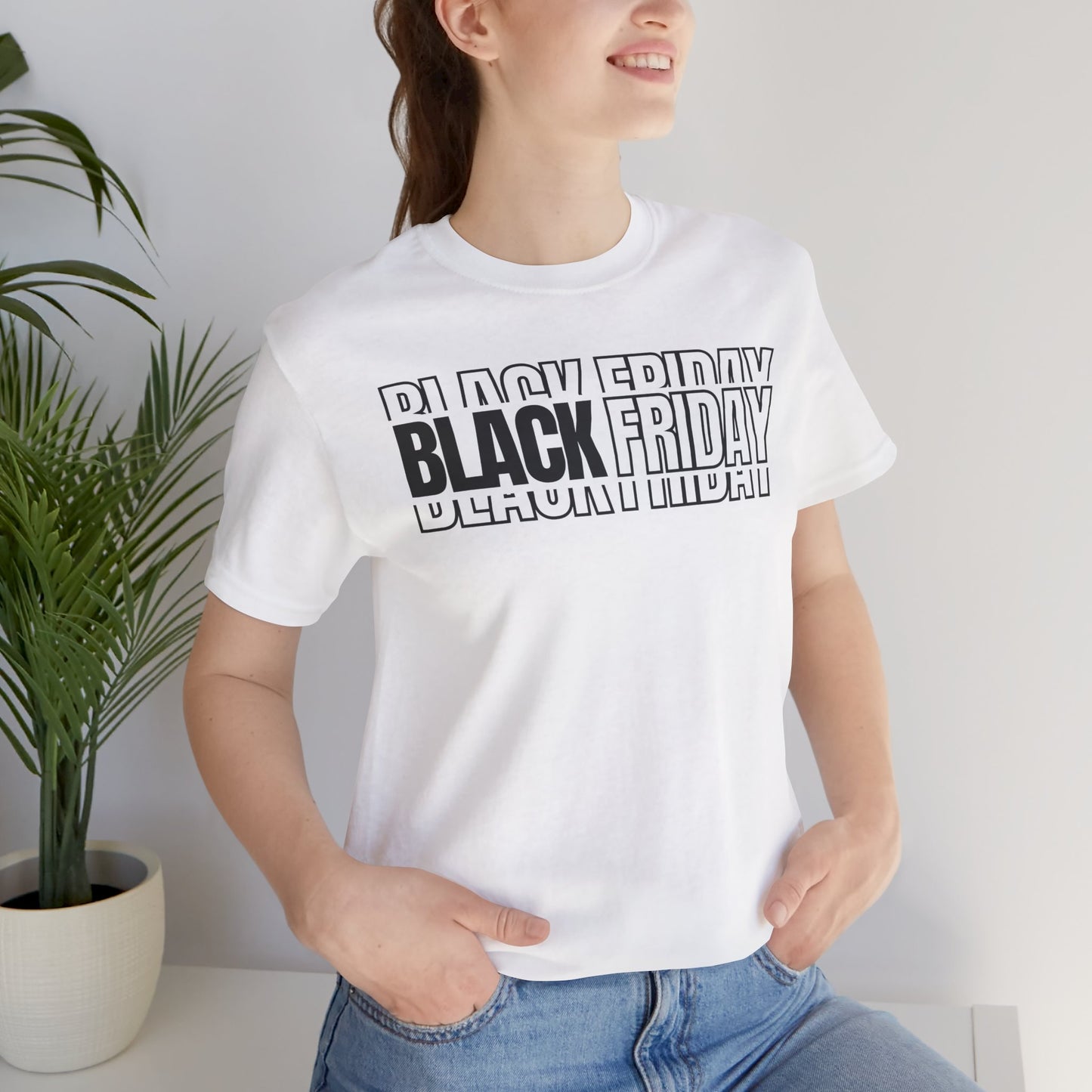 Black Friday Shadow Typography T-Shirt - 3D Graphic Unisex Tee