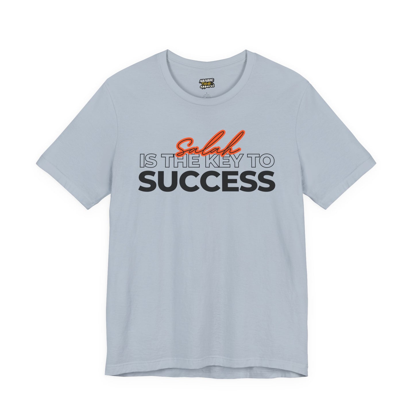 Salah is the Key to Success Typographic Tee T-Shirt - Cozy Soft Cotton Unisex Statement Tee