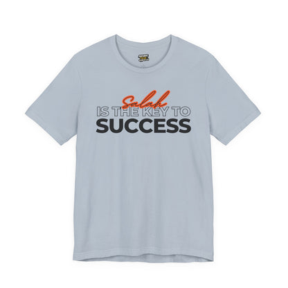 Salah is the Key to Success Typographic Tee T-Shirt - Cozy Soft Cotton Unisex Statement Tee