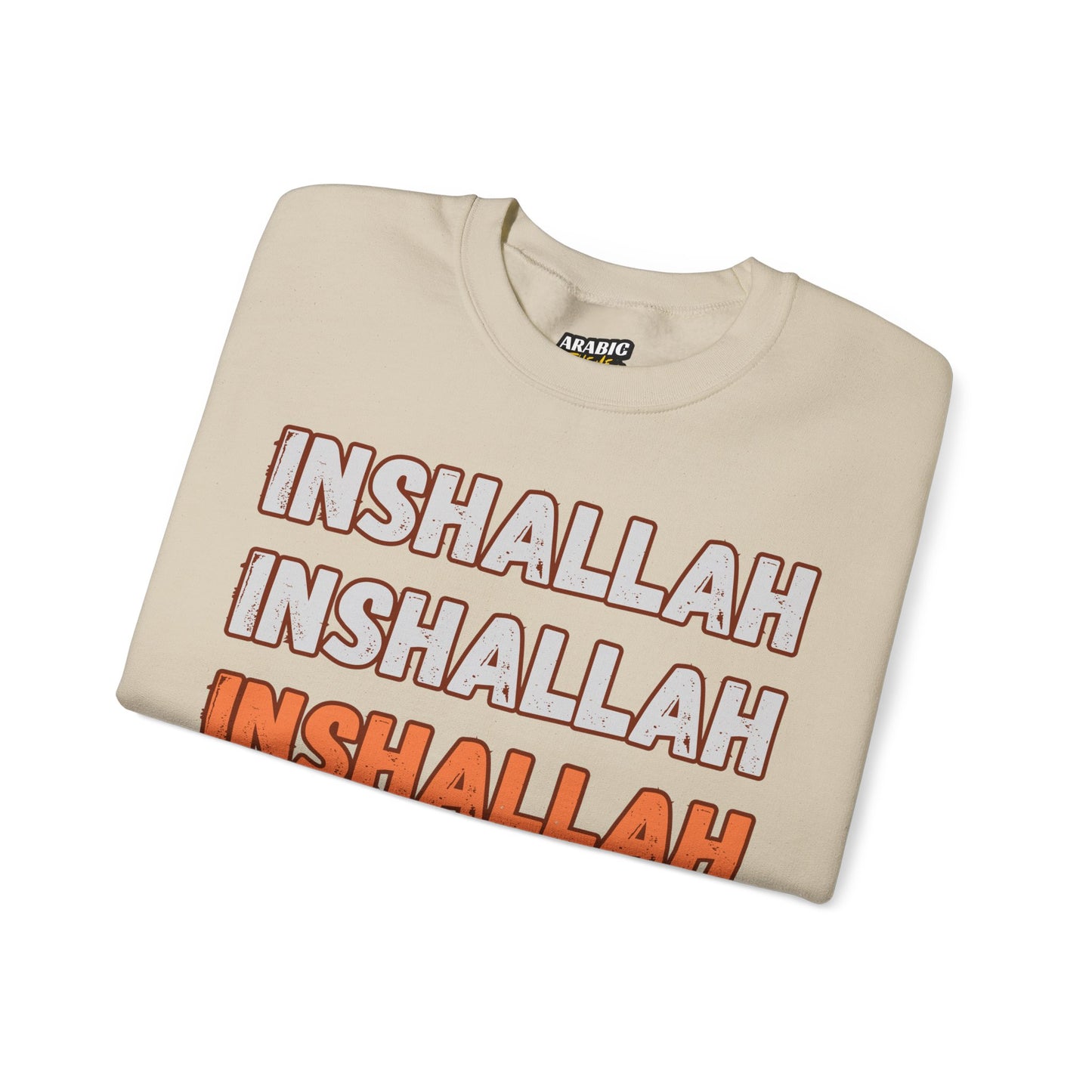 Inshallah Comes True Typographic Sweatshirt - Cozy Soft Cotton Unisex Sweatshirt