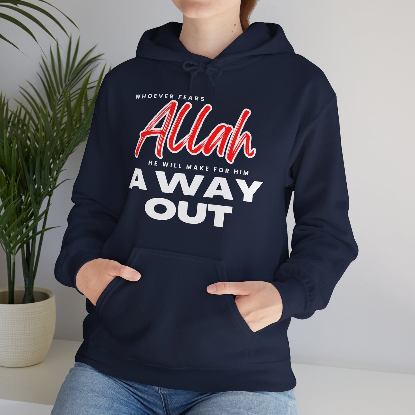 Fear Allah Way Typographic Hoodie - Cozy Soft Cotton Unisex Statement Hoodie